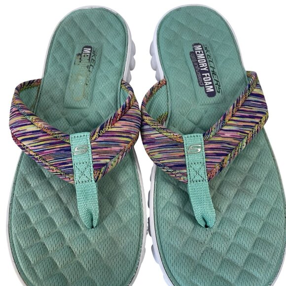 Skechers Flip Flops Womens 8 EZ Flex Cool Slip On Shoes Slide Sandals Beach Pool - Picture 4 of 8